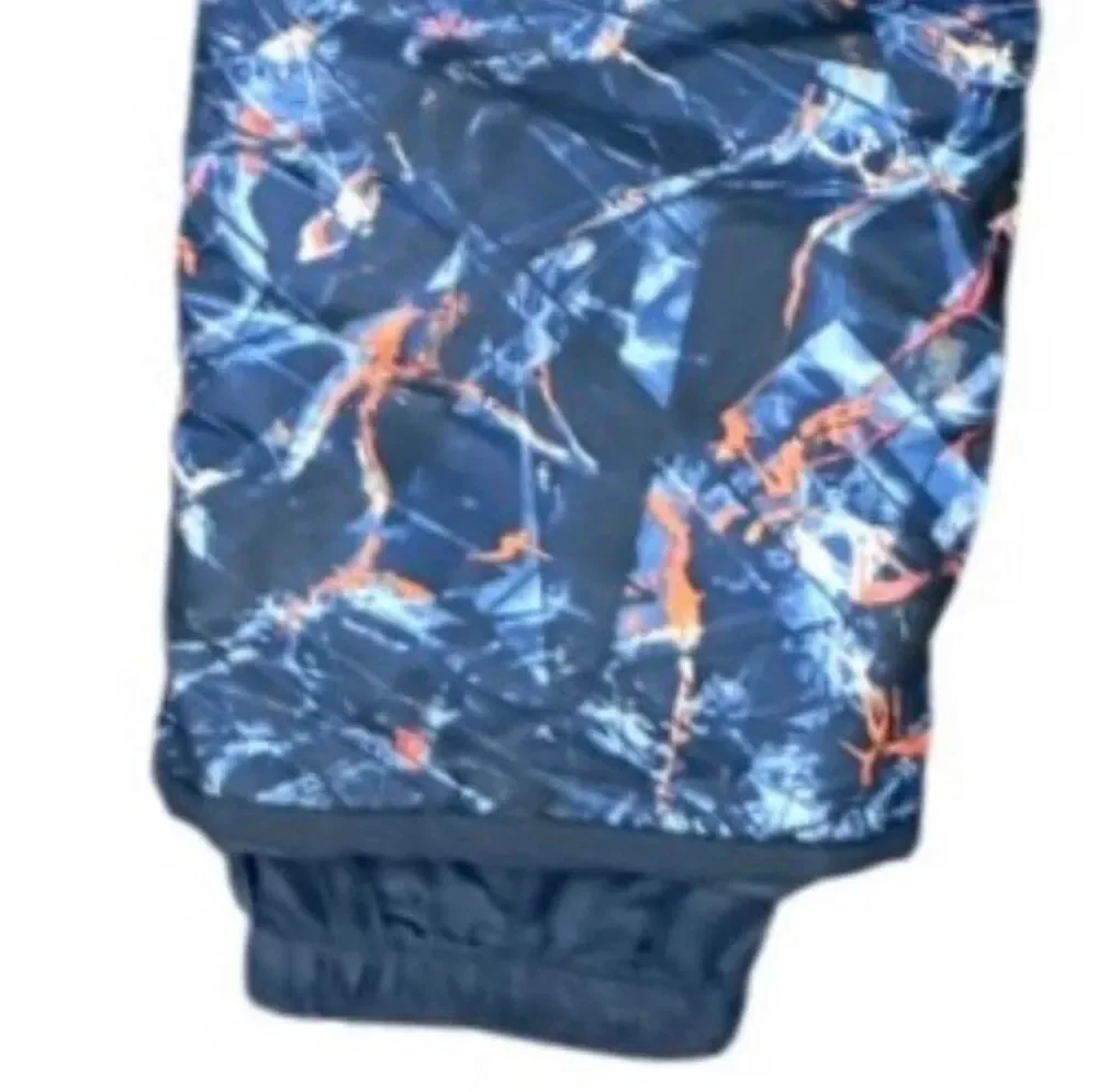 Champion C9 Ski Snow Pants Youth Kids Size L 12-14 Blue Orange Splatter